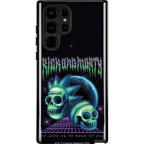 Adult Swim Rick and Morty Neon Skulls Galaxy S25 Ultra Impact Case